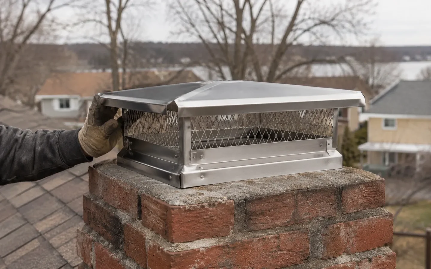 Chimney cap fitting pictured on the All4Seasons website